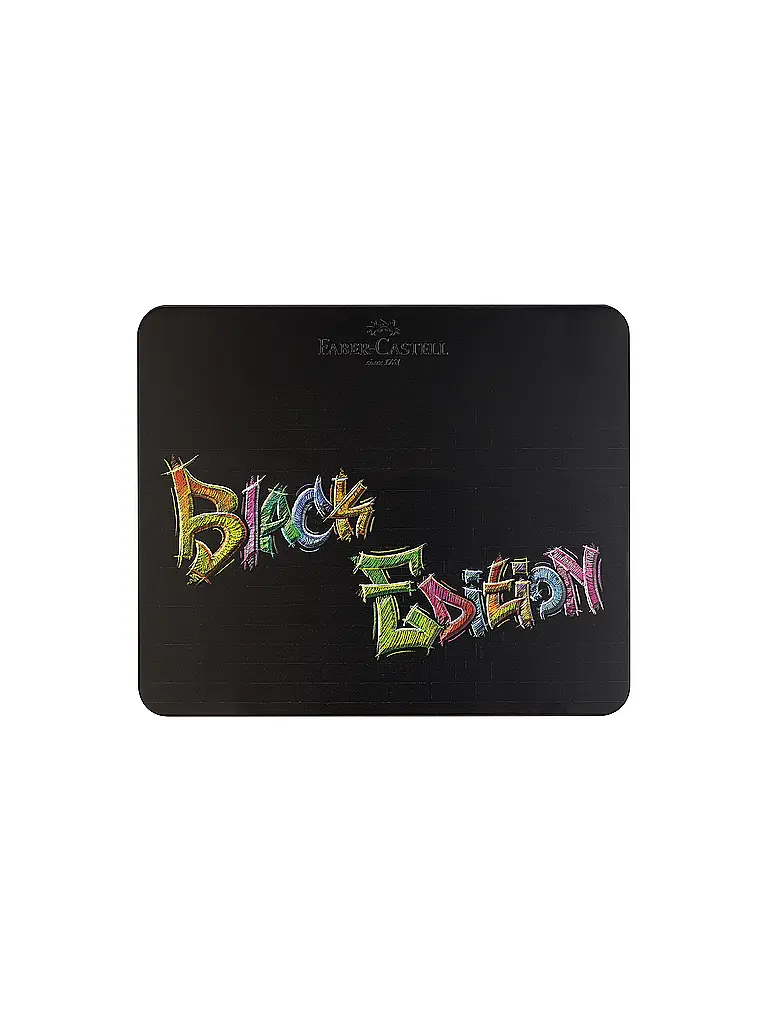 FABER-CASTELL | Lápices de colores Black Edition, estuche metálico de 100 unidades | 