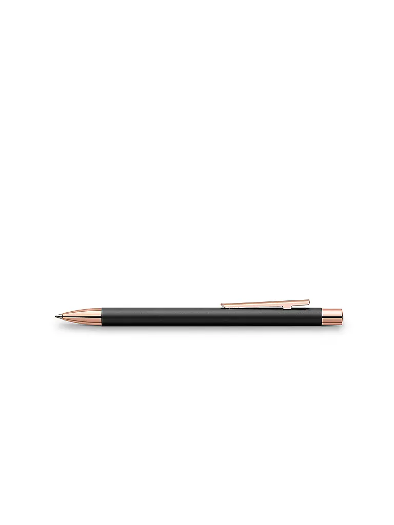 FABER-CASTELL | Neo Slim Bolígrafo de metal negro con oro rosa | Negro