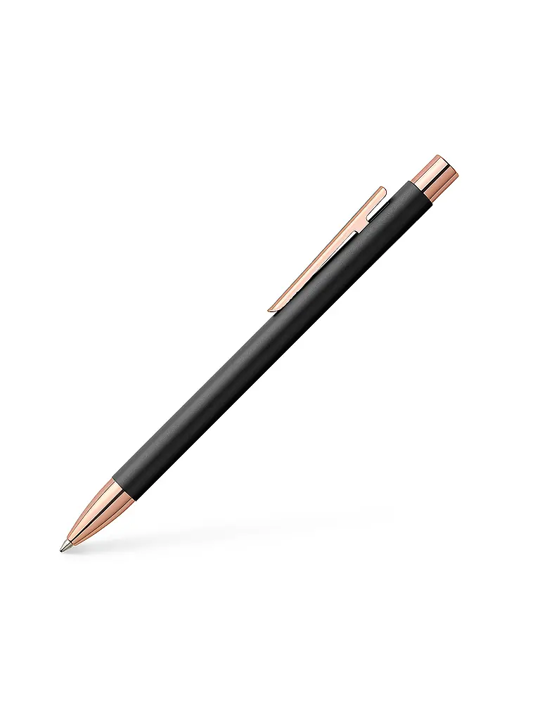 FABER-CASTELL | Neo Slim Bolígrafo de metal negro con oro rosa | 