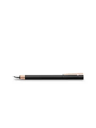 FABER-CASTELL | Neo Slim Pluma Estilográfica de Metal, Grosor de Trazo M, negro con oro rosa | Negro