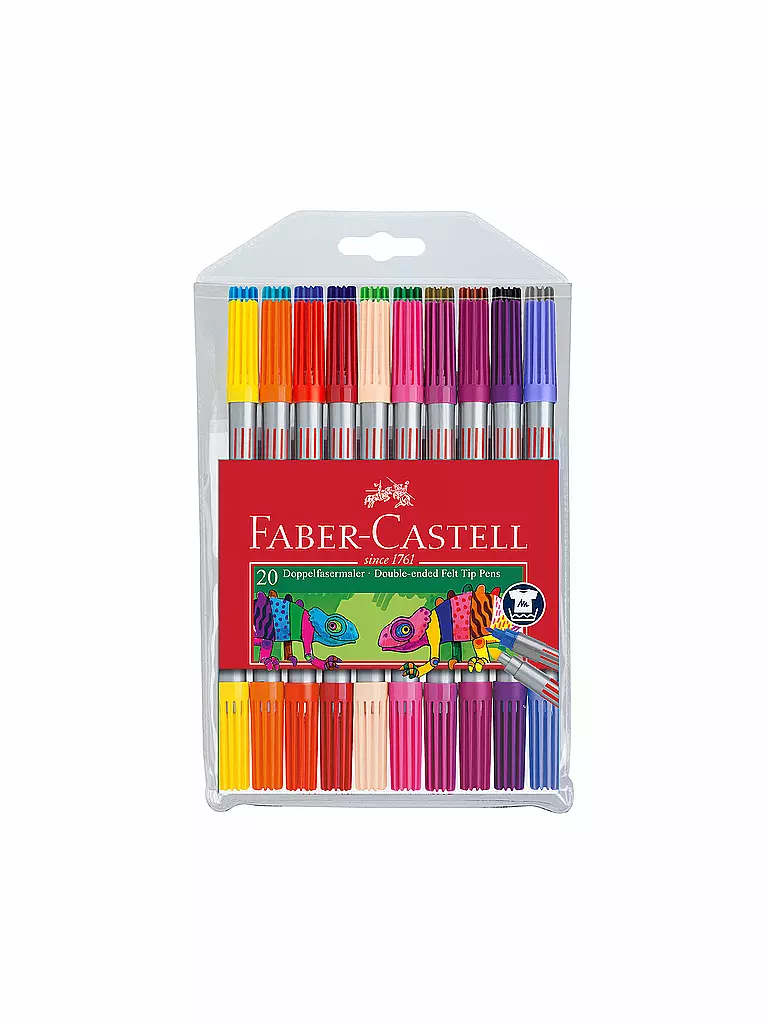FABER-CASTELL | Rotulador de doble punta, estuche de 20 | Sin color