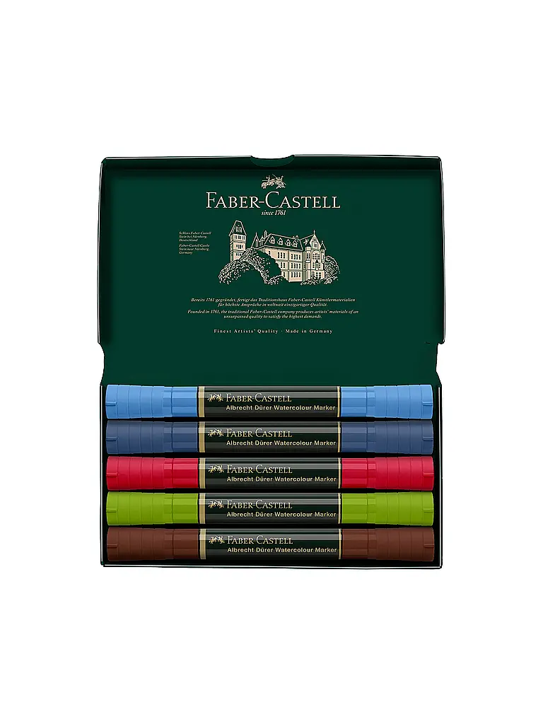FABER-CASTELL | Rotuladores Acuarelables Albrecht Dürer Estuche de 5 Urban Sketching | 
