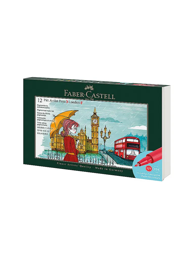 FABER-CASTELL | Set de rotuladores de tinta china 12 pzas. LONDRES | 