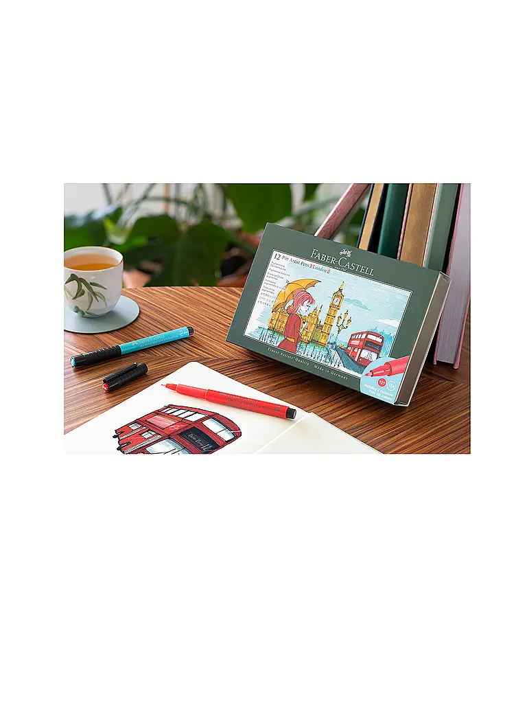 FABER-CASTELL | Set de rotuladores de tinta china 12 pzas. LONDRES | 