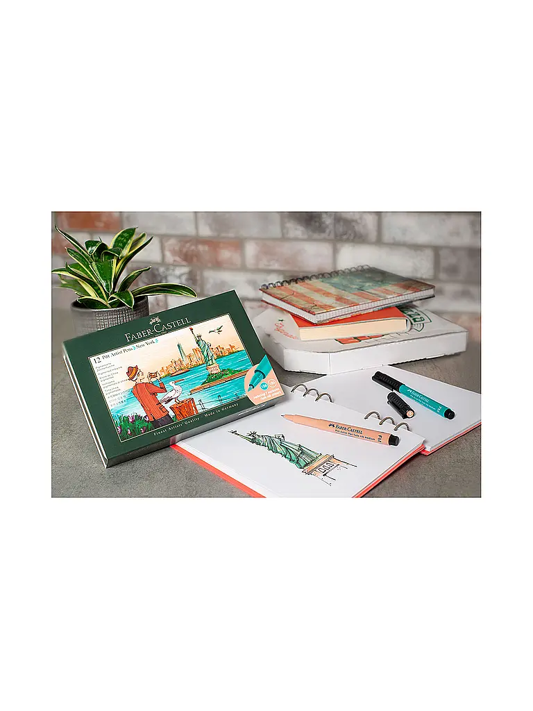 FABER-CASTELL | Set de rotuladores de tinta china de 12 piezas Pitt Artist Pen | 