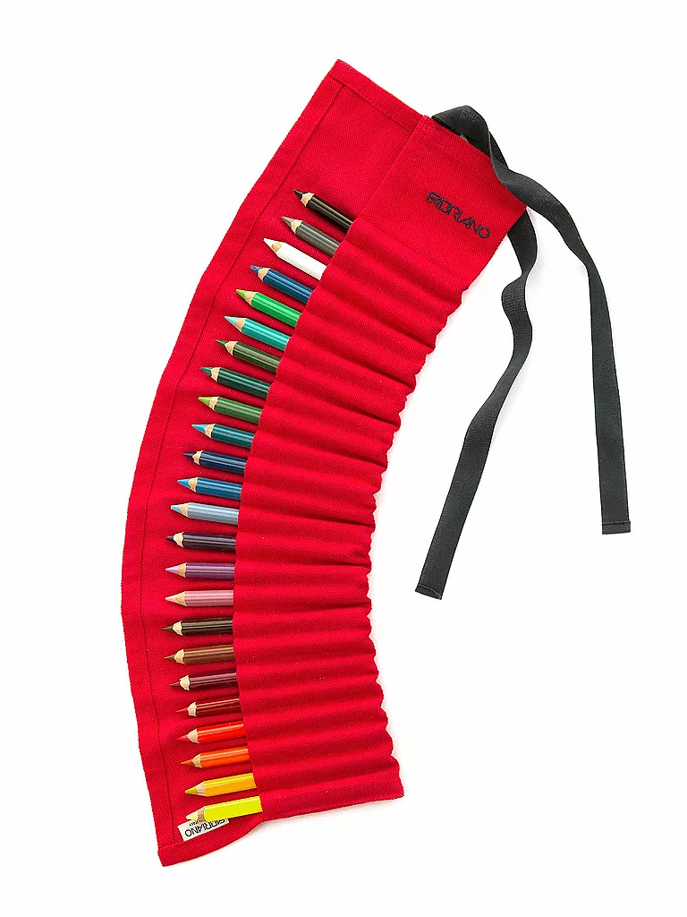 FABRIANO | Buntstifte-Set mit Leinentasche | Rojo