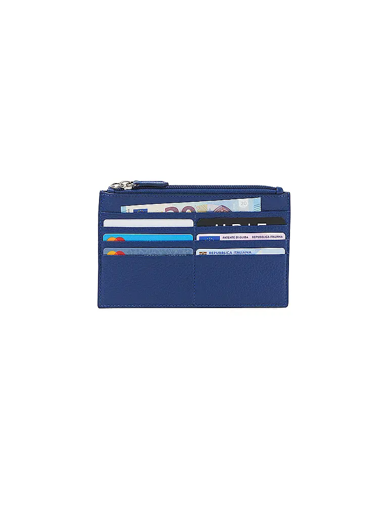 FABRIANO | Tarjetero con cremallera azul | 