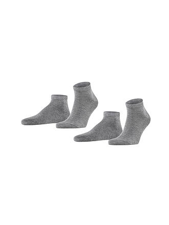 FALKE | Calcetines cortos 2-er Pkg "Happy" (gris claro jaspeado)
