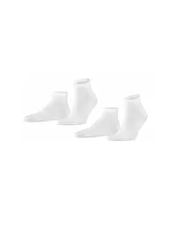 FALKE | Calcetines cortos paquete de 2 "Happy" (azul marino oscuro) | Blanco