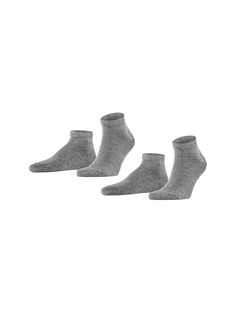 FALKE | Calcetines cortos 2-er Pkg "Happy" (gris claro jaspeado) | Gris