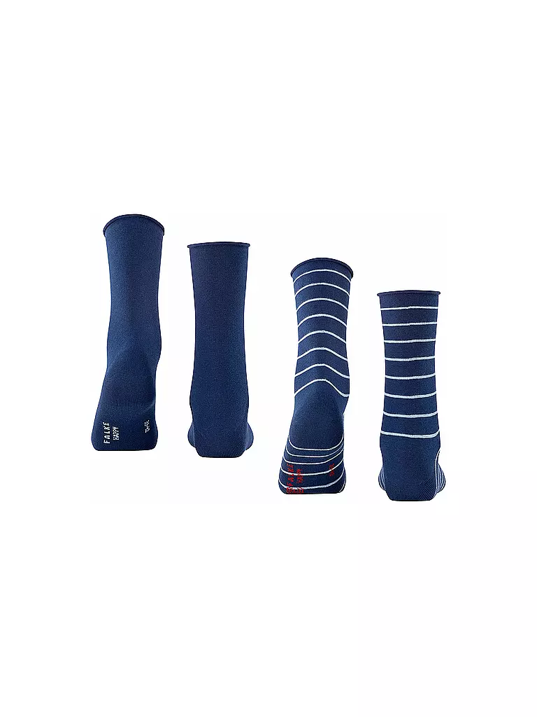 FALKE | Calcetines cortos Happy Stripe, paquete de 2, azul real | Azul