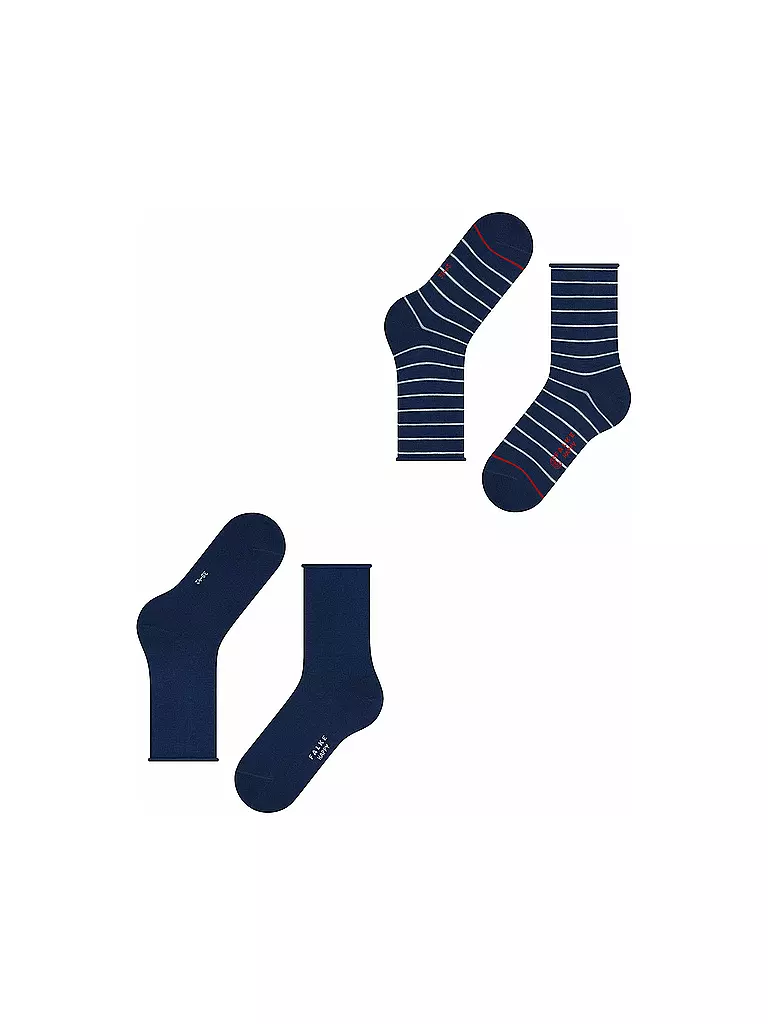 FALKE | Calcetines cortos Happy Stripe, paquete de 2, azul real | Azul