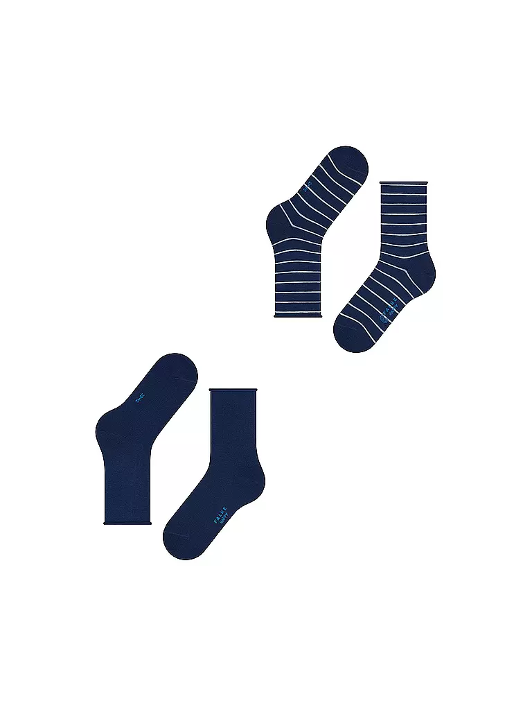 FALKE | Calcetines cortos Happy Stripe, paquete de 2, azul real | Azul