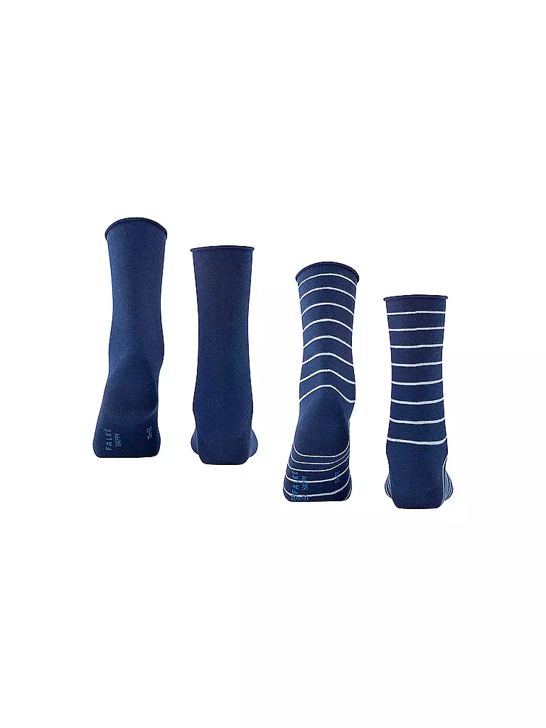 FALKE | Calcetines cortos Happy Stripe, paquete de 2, azul real | Azul
