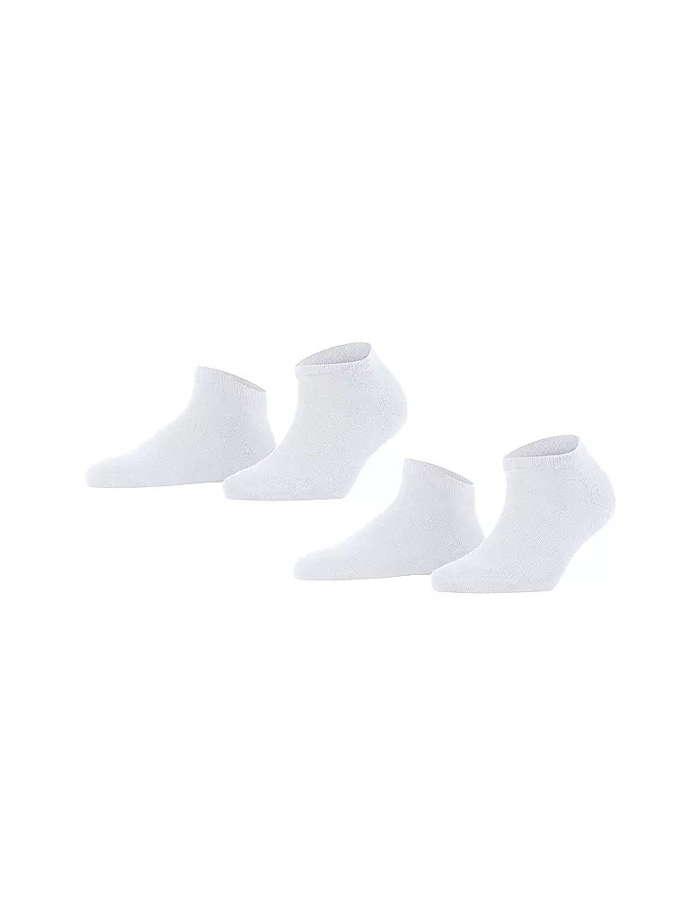 FALKE | Calcetines de deporte Happy, paquete de 2, blanco | Blanco