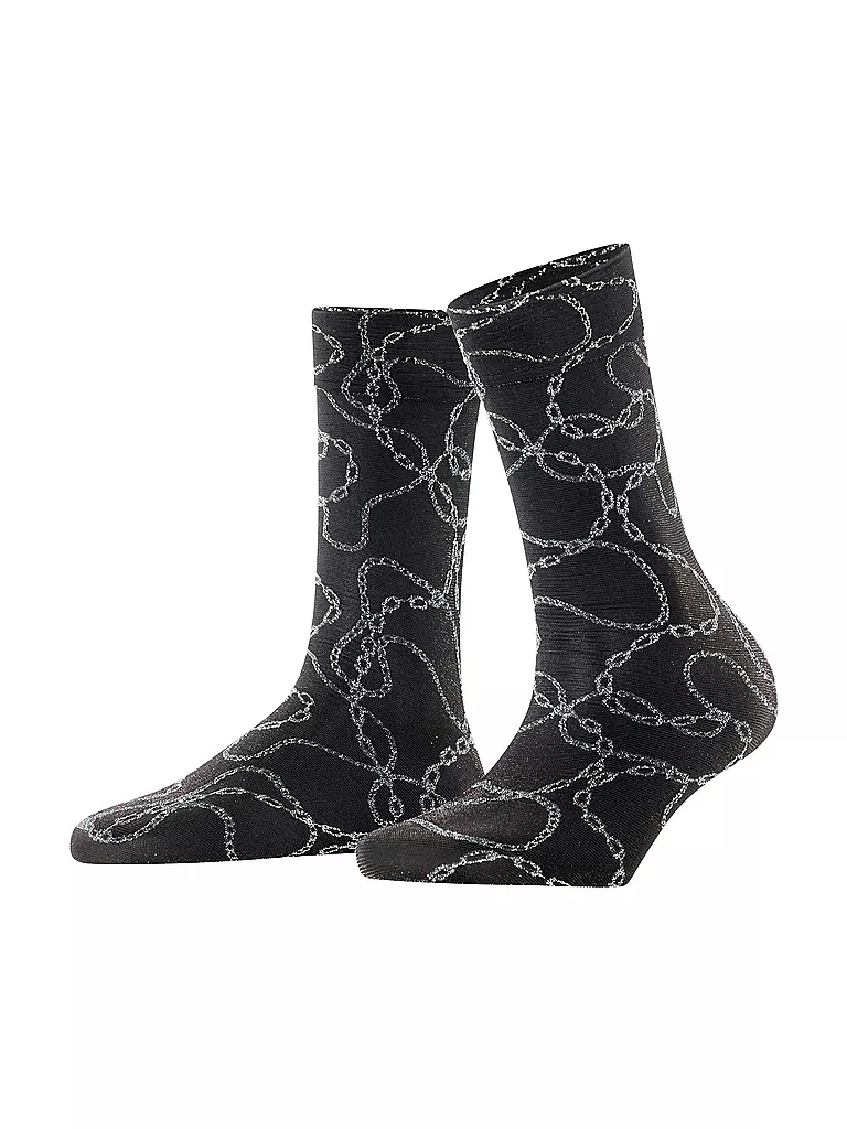FALKE | Calcetines finos JEWEL CASE 30DEN black/silver | Negro