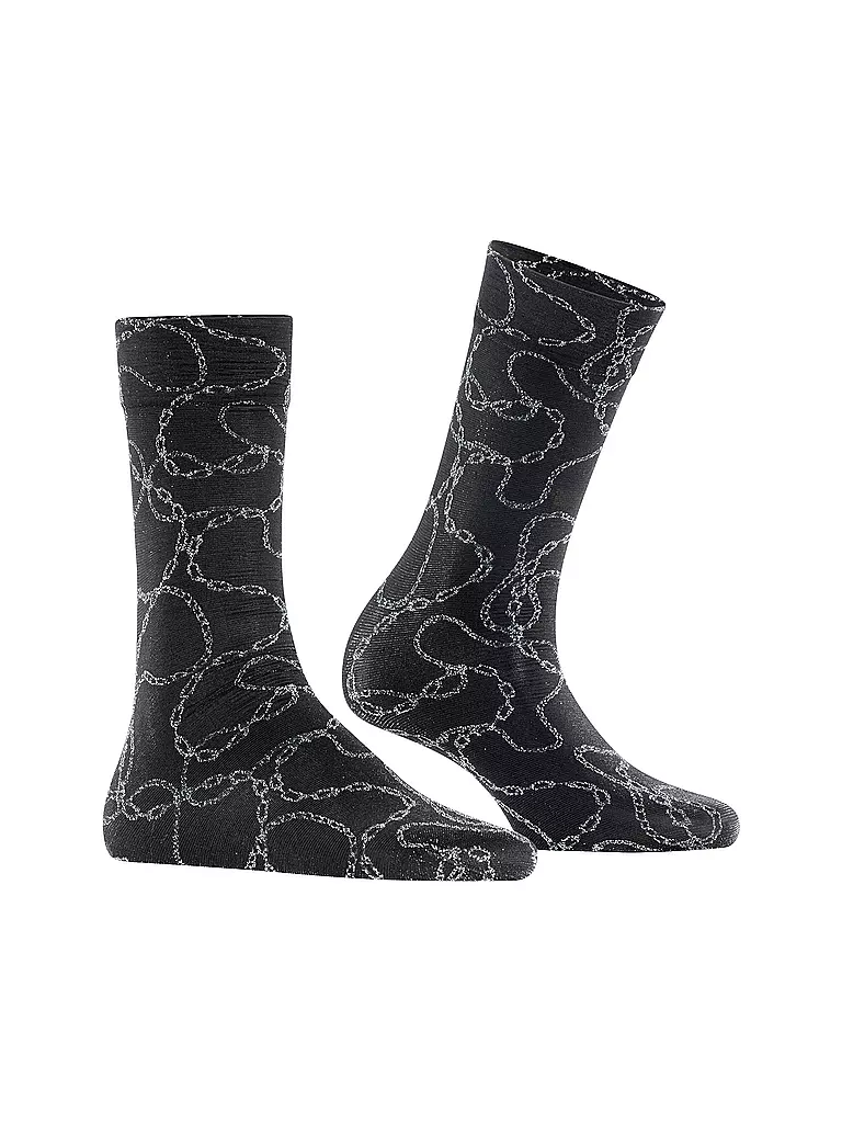 FALKE | Calcetines finos JEWEL CASE 30DEN black/silver | 