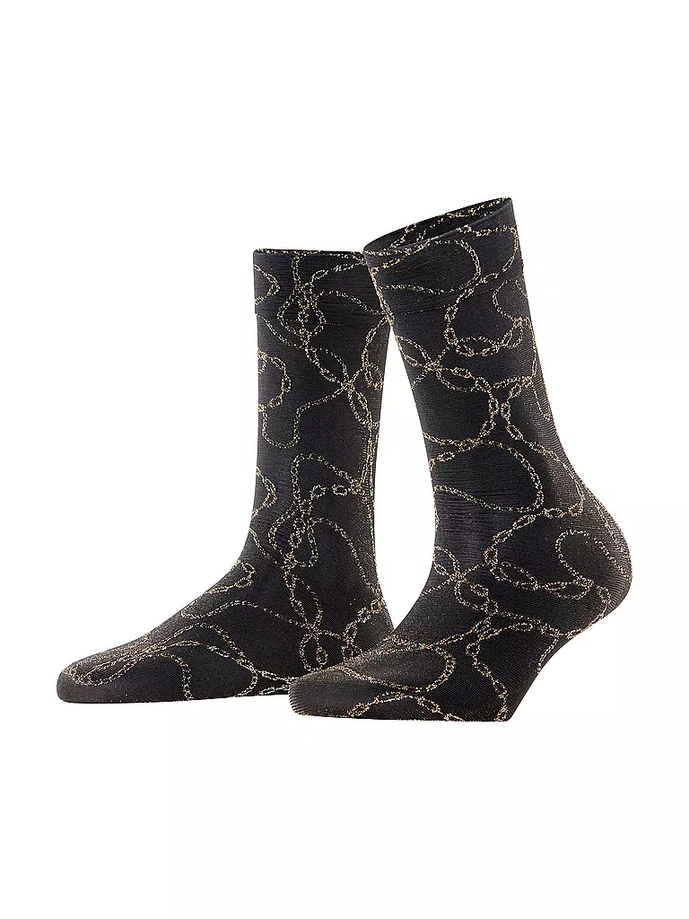 FALKE | Calcetines finos JEWEL CASE 30DEN negro/dorado | Negro