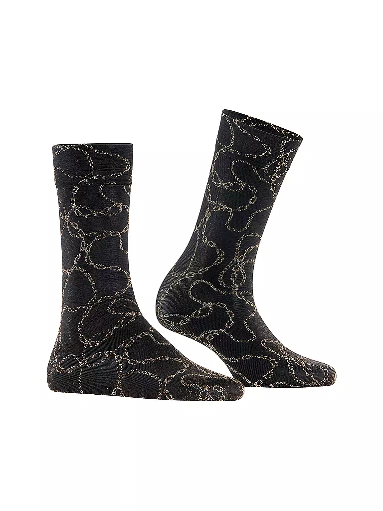 FALKE | Calcetines finos JEWEL CASE 30DEN negro/dorado | 