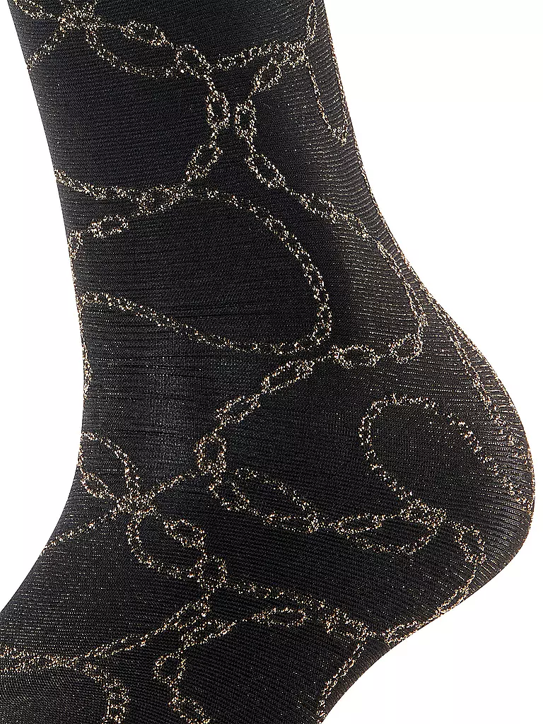 FALKE | Calcetines finos JEWEL CASE 30DEN negro/dorado | 
