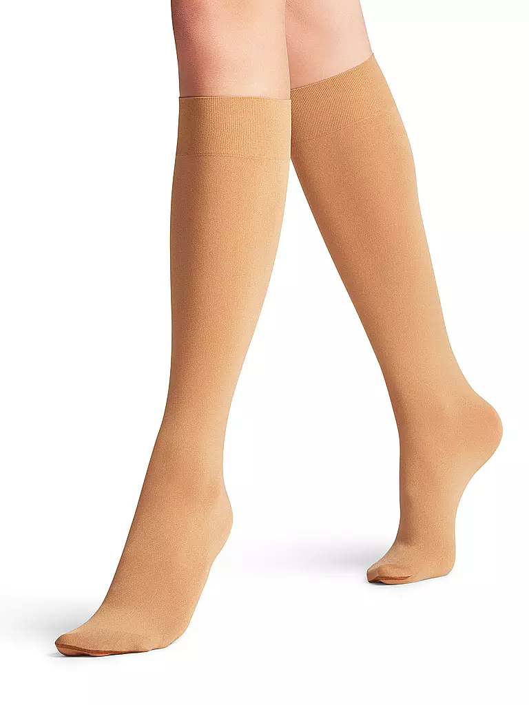 FALKE | Calcetines hasta la rodilla Seidenglatt 40 den powder | Beige