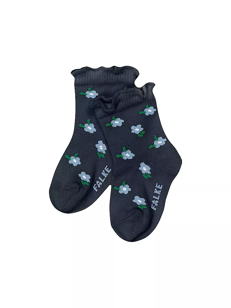 FALKE | Calcetines para bebé niña LITTLE DITSY FLOWERS azul espacial | Azul oscuro