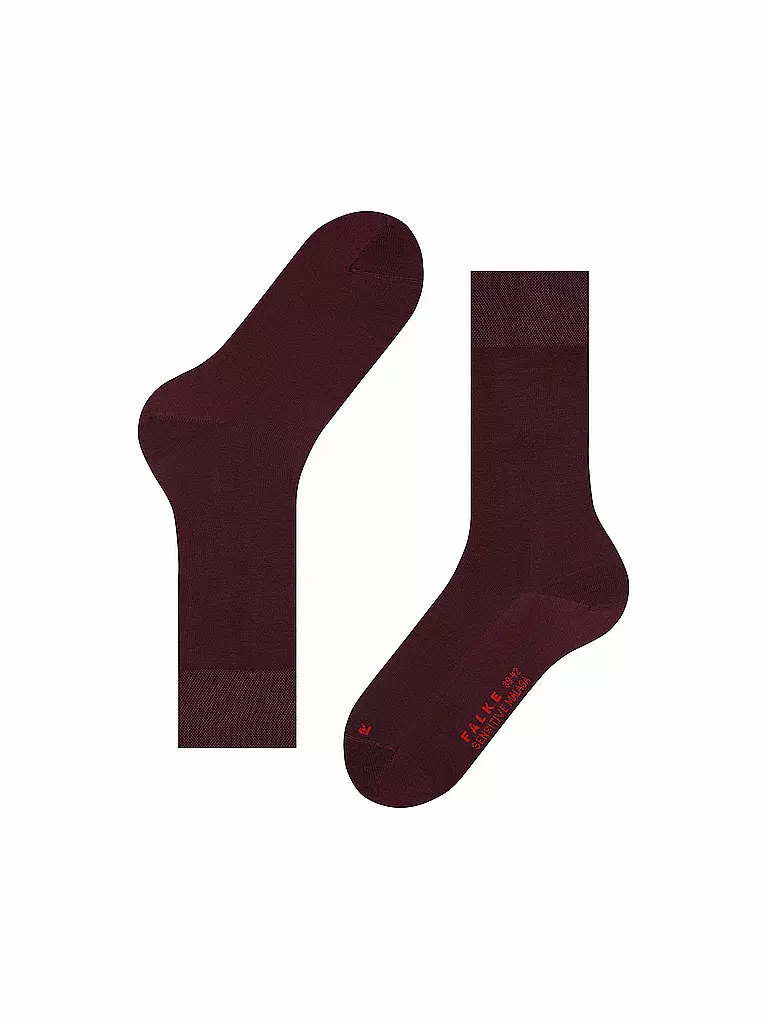 FALKE | Calcetines para hombre Sensitive Malaga barolo | Rojo oscuro