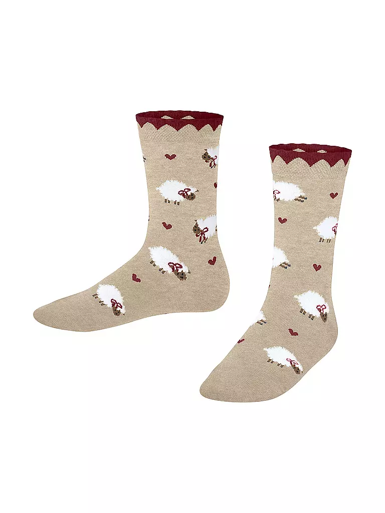 FALKE | Calcetines para niña CUTE SHEEP arena mélange | Beige