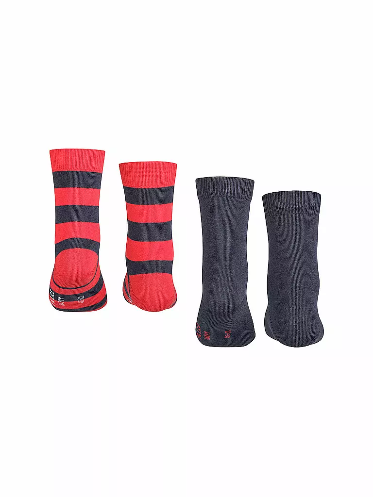 FALKE | Calcetines para niños Happy Stripe, paquete de 2, azul marino | Azul