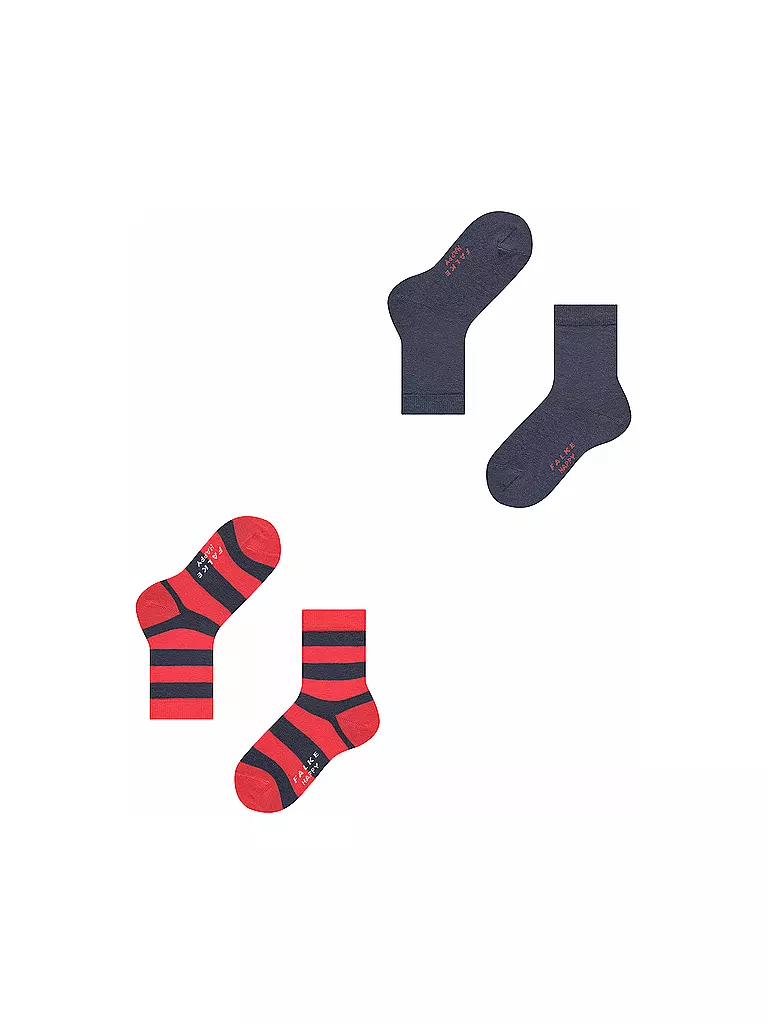 FALKE | Calcetines para niños Happy Stripe, paquete de 2, azul marino | 