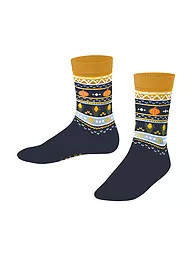 FALKE | Calcetines para niños PUMPKIN FAIR ISLE space blue | Azul oscuro