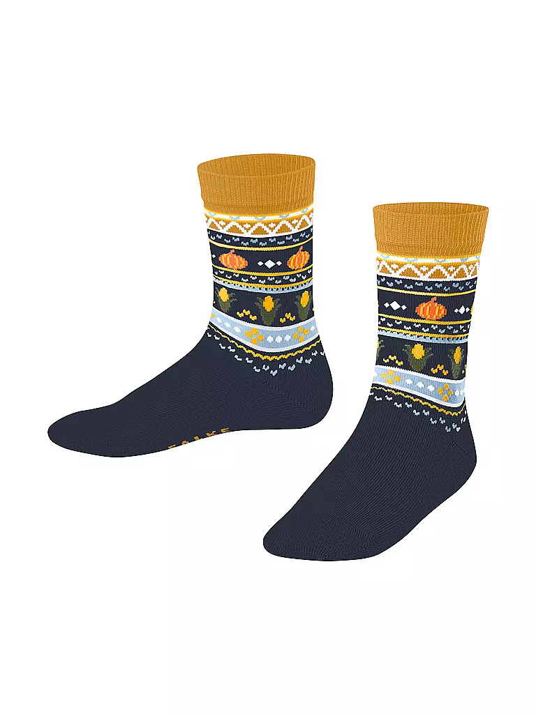 FALKE | Calcetines para niños PUMPKIN FAIR ISLE space blue | Azul oscuro