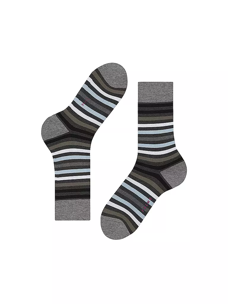 FALKE | Calcetines TINTED STRIPE asphalt mel | Gris claro