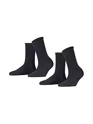 FALKE | Happy Calcetines Paquete de 2 negro | Azul oscuro