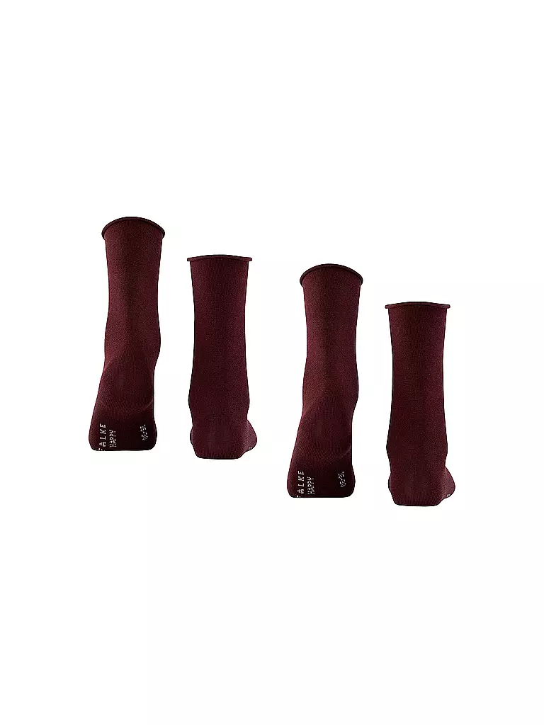 FALKE | Happy Calcetines Paquete de 2 barolo | Rojo oscuro