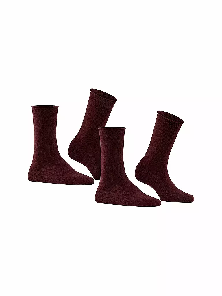 FALKE | Happy Calcetines Paquete de 2 barolo | Rojo oscuro