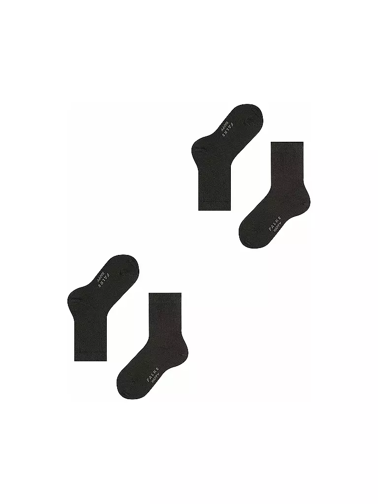 FALKE | Happy Calcetines para niños, paquete de 2 (negro) | Negro