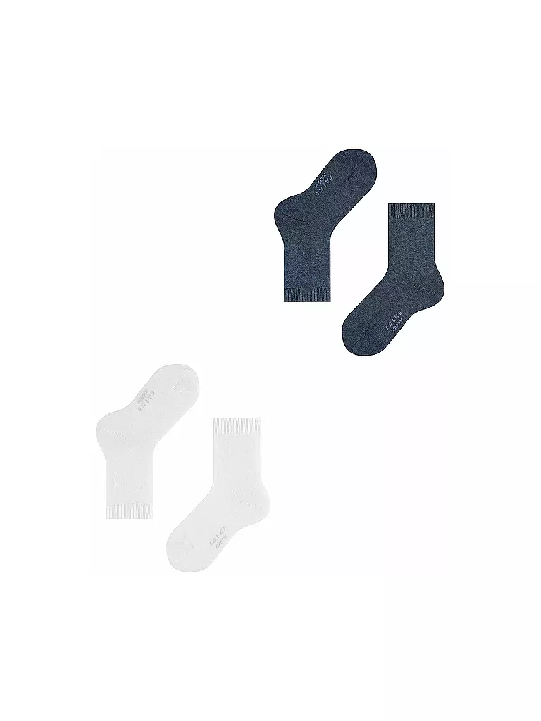 FALKE | Happy Kinder Socken Paquete de 2 (blanco/denim claro) | Blanco