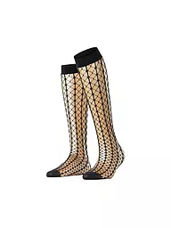FALKE | Kniestrümpfe PARADISE NET black | Negro