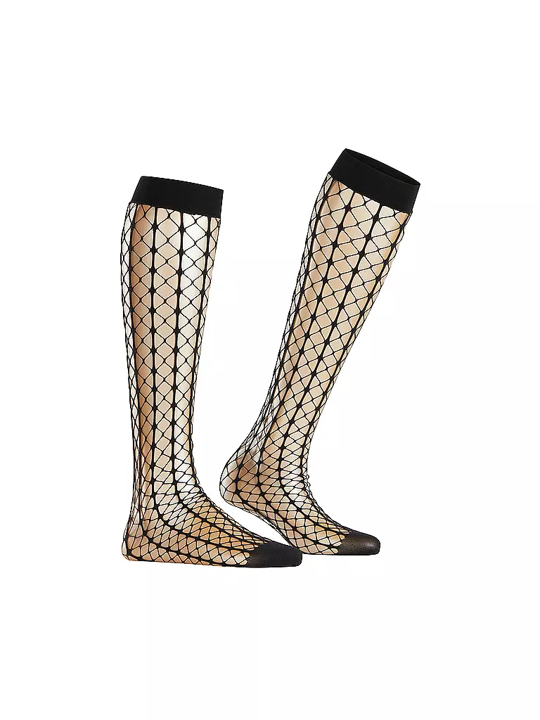 FALKE | Kniestrümpfe PARADISE NET black | Negro