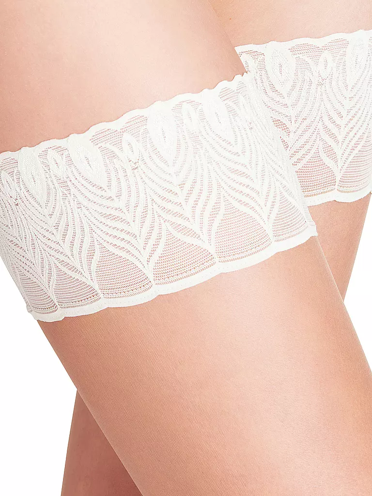 FALKE | Lunelle 8 den Stay Ups para mujer (Puder/Champán) | Beige