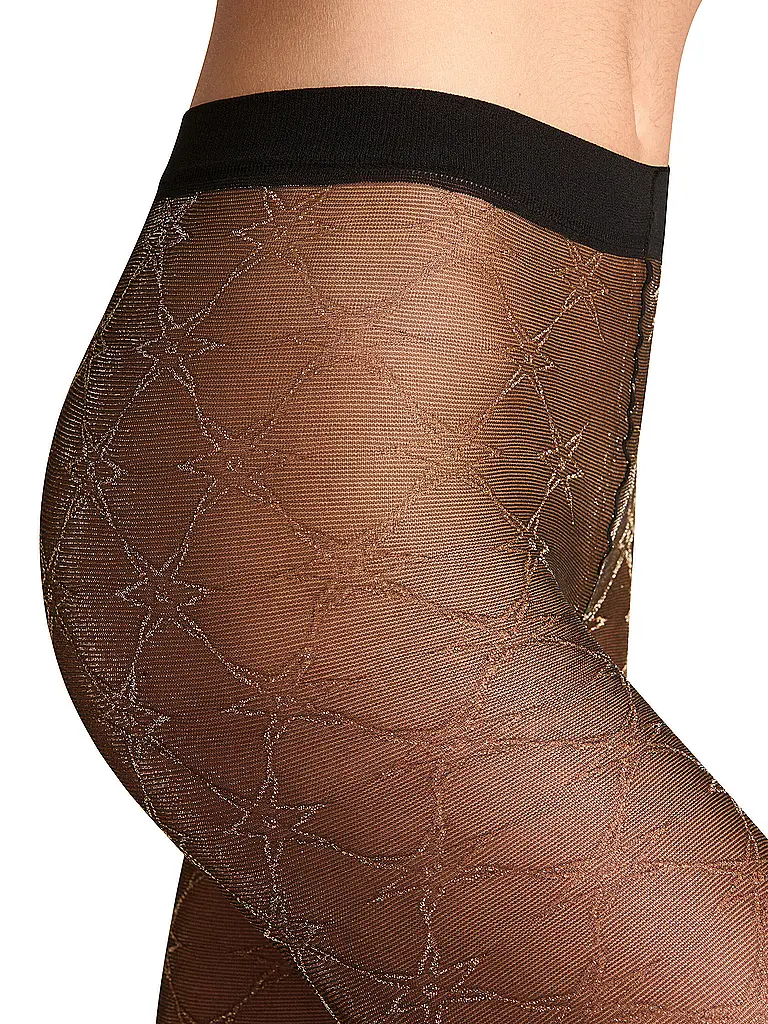 FALKE | Medias de moda GALAXY 20 DEN negro / oro | 