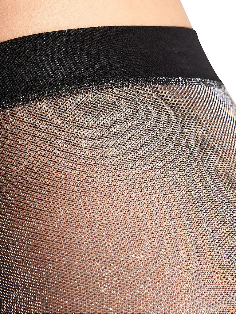 FALKE | Medias de moda GLITTER negro / plata | 