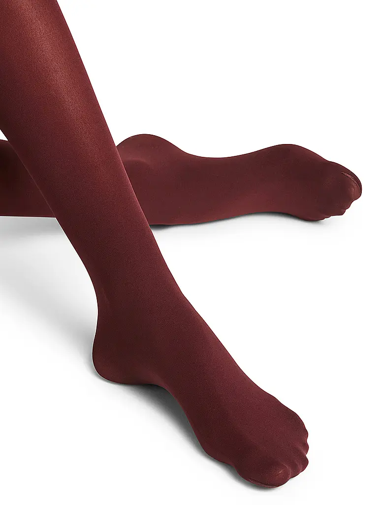 FALKE | Medias finas PURE MATT 50 barolo | Rojo oscuro