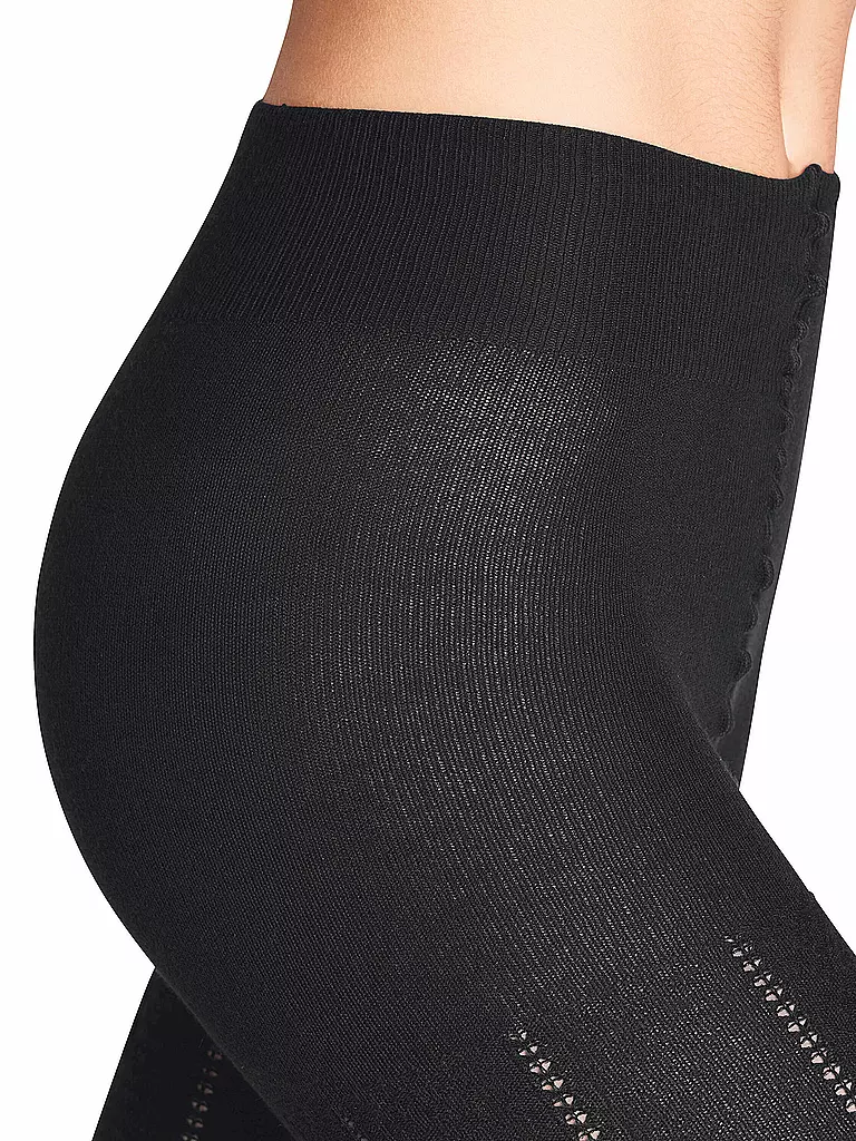 FALKE | Strickstrumpfhose NEEDLEPOINT black | Negro