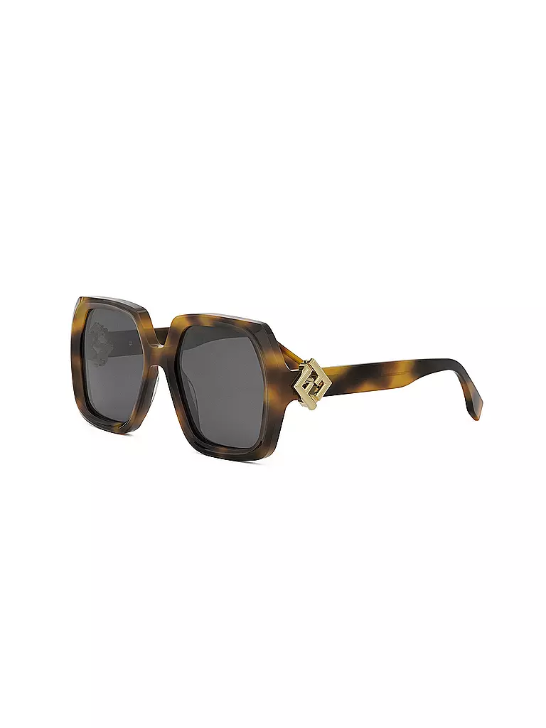 FENDI | Gafas de sol cuadradas FF Diamonds color habana marrón | Marrón