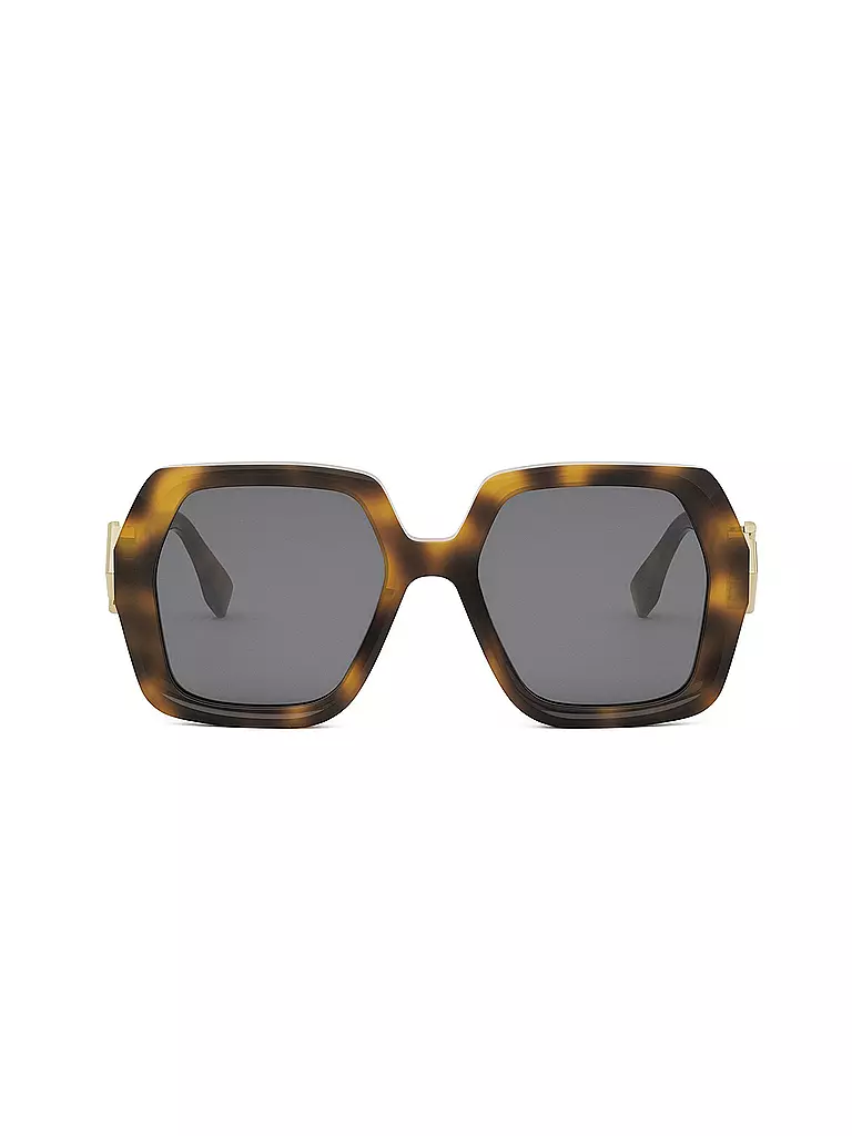 FENDI | Gafas de sol cuadradas FF Diamonds color habana marrón | Marrón