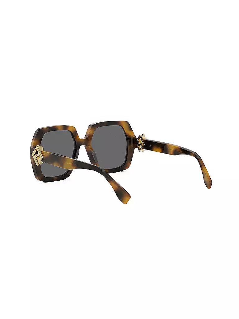 FENDI | Gafas de sol cuadradas FF Diamonds color habana marrón | Marrón