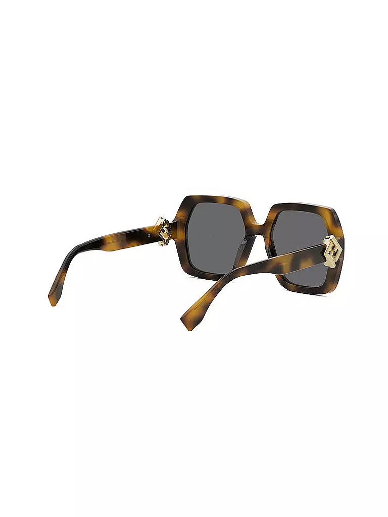 FENDI | Gafas de sol cuadradas FF Diamonds color habana marrón | Marrón
