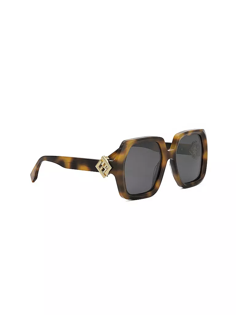 FENDI | Gafas de sol cuadradas FF Diamonds color habana marrón | Marrón